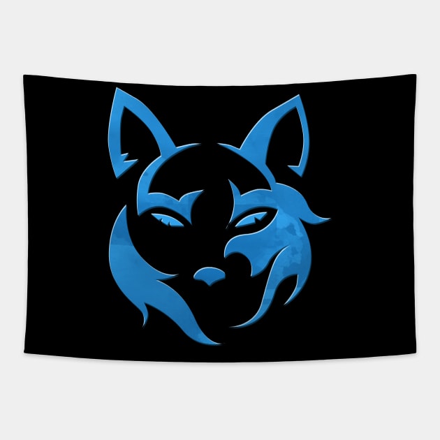 Wolf Face Tapestry by Imutobi