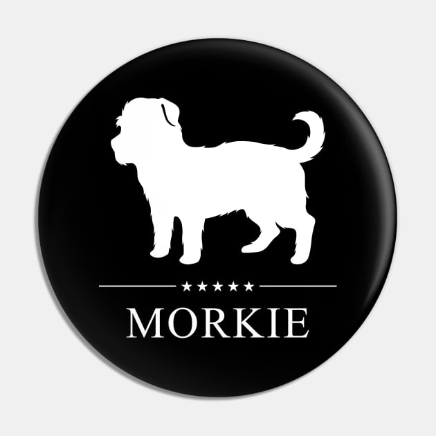 Morkie Dog White Silhouette Pin by millersye