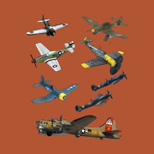 WW2 Planes Warbirds by Kocekoceko