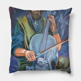 Gothic Cello Player Azriel Mordecai Pillow