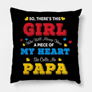 Papa Autism Awareness Gift for Birthday, Mother's Day, Thanksgiving, Christmas Pillow