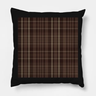 Dark Academia Aesthetic Sorcha 1 Hand Drawn Textured Plaid Pattern Pillow