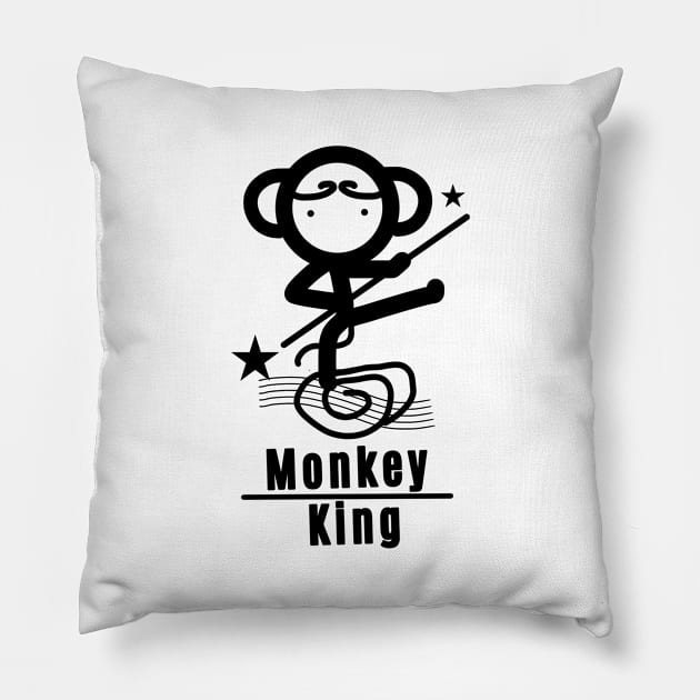 Stickman Monkey King Sun Wukong Pillow by DesignTree