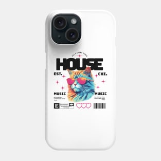 HOUSE MUSIC  - Cool Cat In Shades (black/Pink) Phone Case