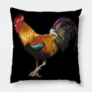 Many Colored Rooster Pillow