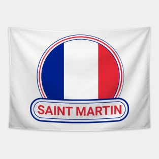 Saint Martin Country Badge - Saint Martin Flag Tapestry