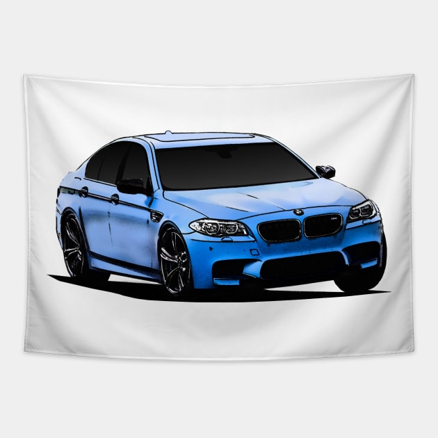 BMW M5 F10 Blue Tapestry by Woreth