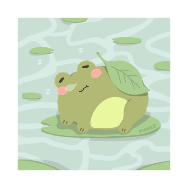 Sleepy Frog in Pond by Piexels