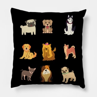 Dog Pack Cute Kawaii Cartoon Pillow