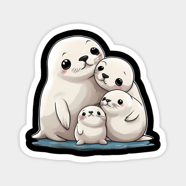 Arctic Seal Family Magnet by animegirlnft