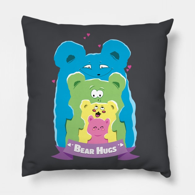 Cute Bear Hugs Pillow by ArtDiggs