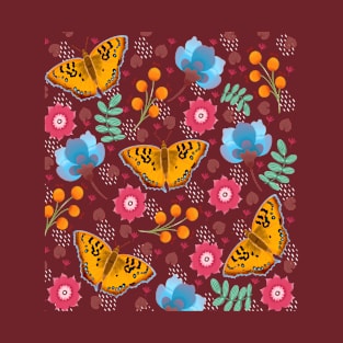 butterfly pattern illustration T-Shirt