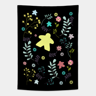 Meeple and Flowers for Board Game Addicts Tapestry