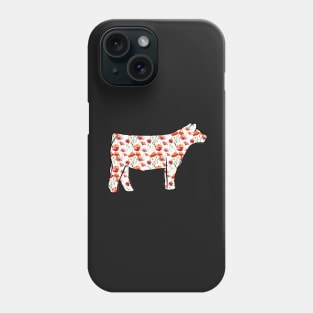 Watercolor Poppy Show Steer Silhouette  - NOT FOR RESALE WITHOUT PERMISSION Phone Case