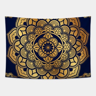 Golden Mandala Tapestry