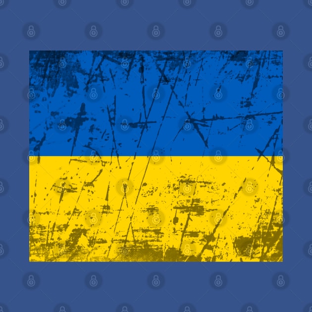 Distressed Ukrainian Flag by Scar