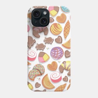 Mexican Sweet Bakery Frenzy // pattern // white background pastel colors pan dulce Phone Case