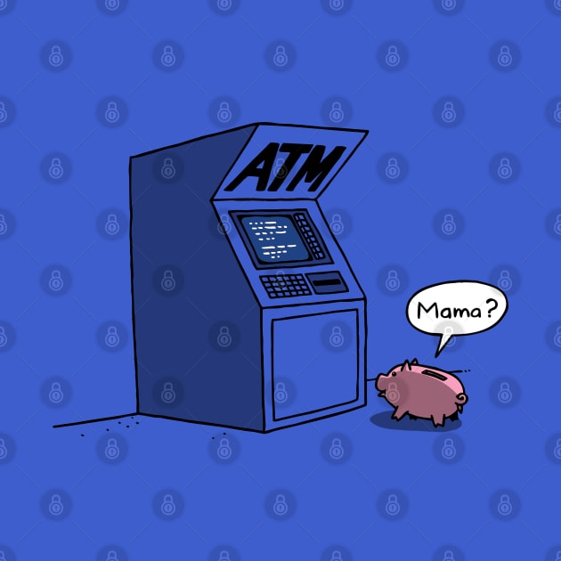 Funny Cute Piggy Bank ATM Money Original Cartoon by BoggsNicolas