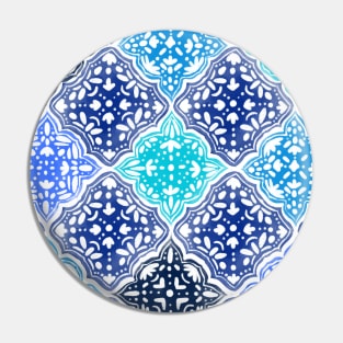 Blue Painted Moroccan Tile Pattern Pin