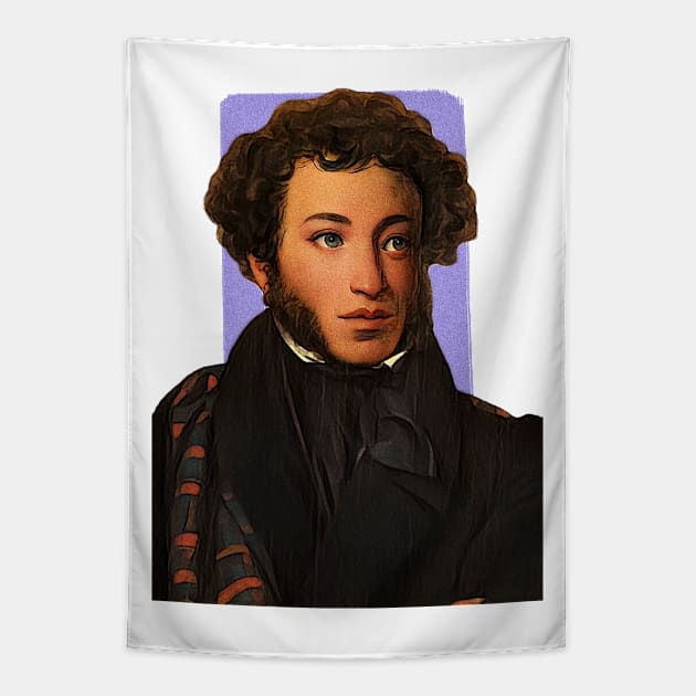 Russian Poet Alexander Pushkin illustration Tapestry by Litstoy 