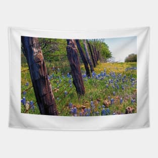 Flowers and Fence Posts Tapestry