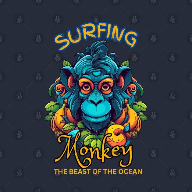 Surfing Monkey in The Jungle by Hayden Mango Collective 