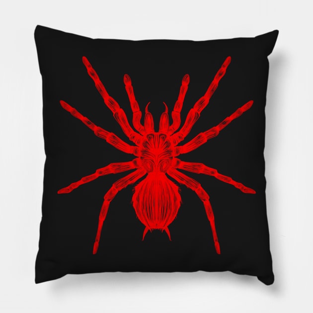 Red Spider Pillow by fakeface