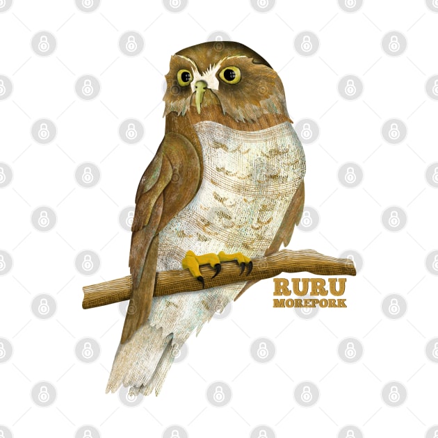 Morepork Ruru NZ Owl by mailboxdisco