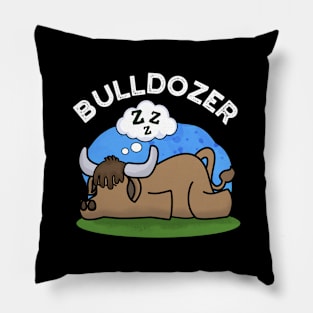 Bulldozer Funny Animal Bull Pun Pillow