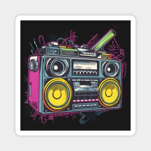 Ghetto Blaster Boom Box 80s Hip-Hop Stereo Magnet