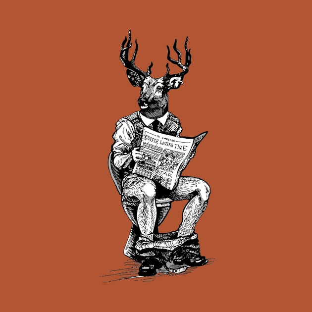 Deer Reading Newspaper by saigon199x