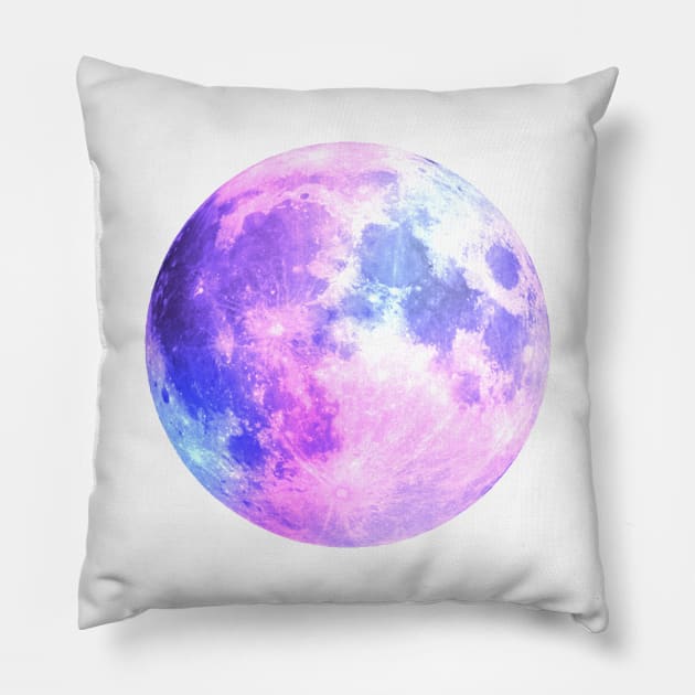 Watercolor Purple Moon Pillow by aterkaderk