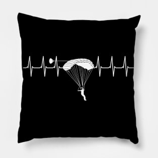 Skydiving Parachute Heartbeat Skydive Pulse Pillow