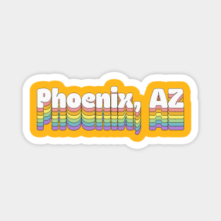 Phoenix, AZ  // Retro Typography Design Magnet