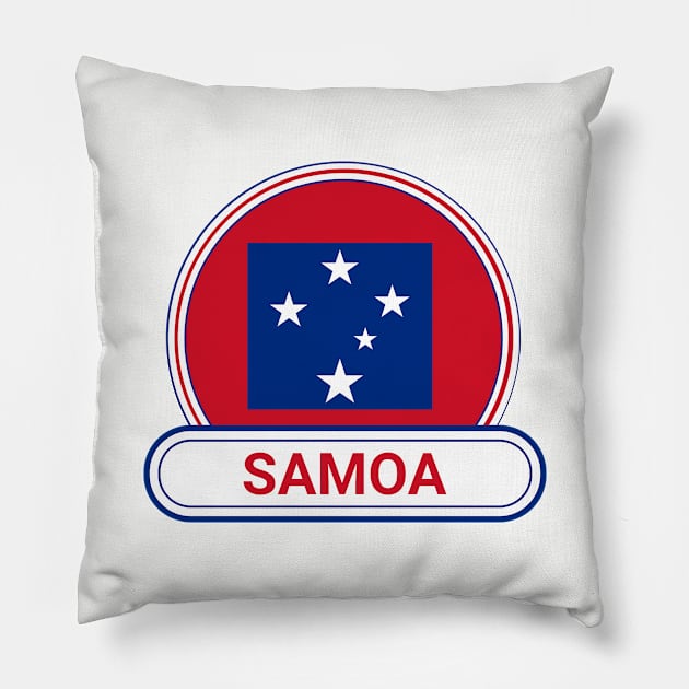 Samoa Country Badge - Samoa Flag Pillow by Yesteeyear