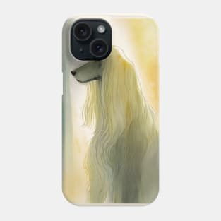 abstract afghan hound watercolor in neutral tones Phone Case