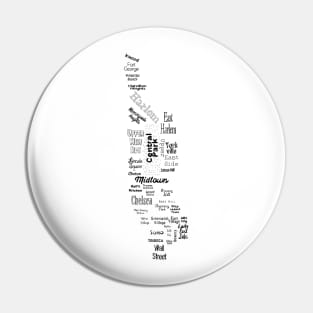 new york city/manhattan map - white Pin