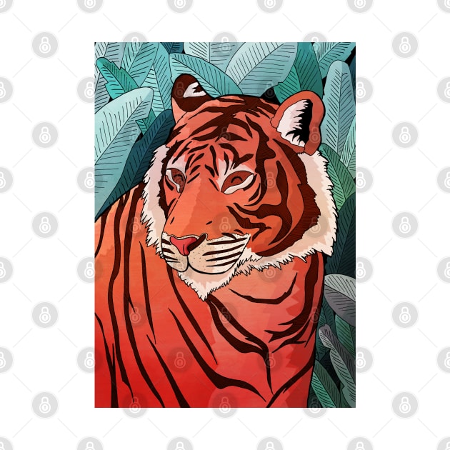 Tiger in the jungle by Swadeillustrations