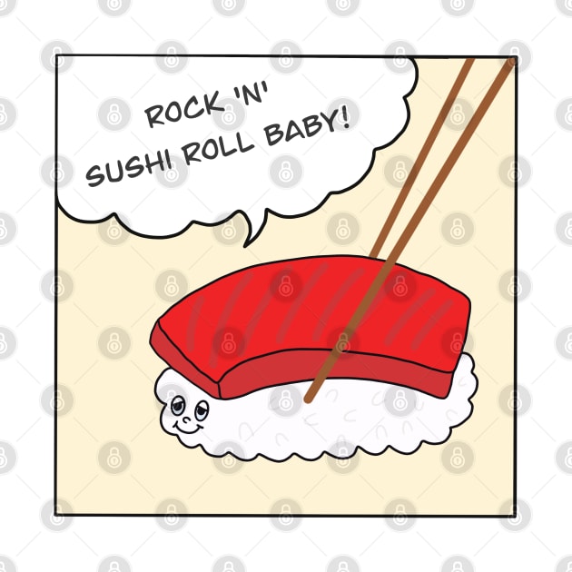 Vintage Sushi Comic Joke Funny Manga Anime Japan Food by Marinaaa010