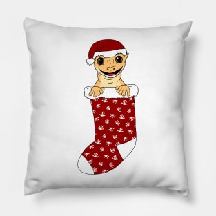 Crested Gecko Christmas Stocking Pillow