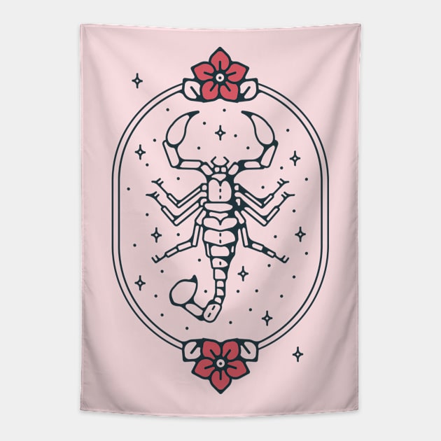 Flower Sting Tapestry by mikehilldesign