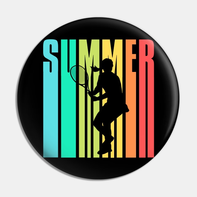 US Open Summer Tennis Silhouette Pin by TopTennisMerch