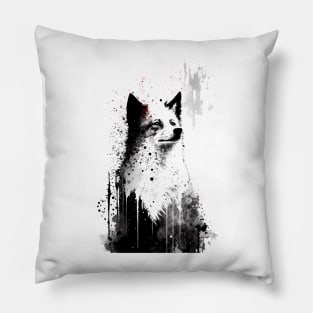 Ink Portrait of A Fox Pillow