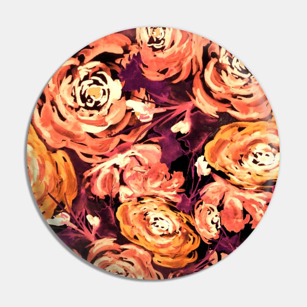 Bronze Roses Pattern Pin by ZeichenbloQ