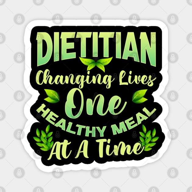 Dietitian Changing Lives One healthy Meal At A Time Magnet by Proficient Tees