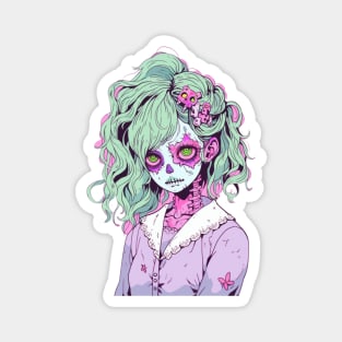 Pastel Goth Cute Zombie Girl Magnet