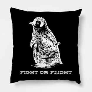 Fight or Flight Funny Penguin Pun Fight Or Flight Meme Pillow