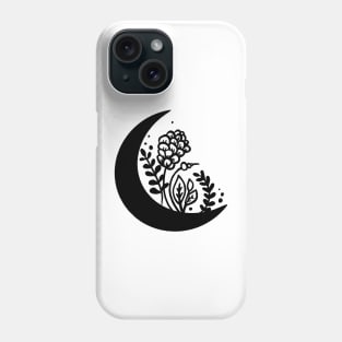 Boho Flower Moon Art T-Shirt Phone Case