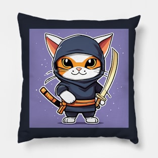 ninja kitten Pillow