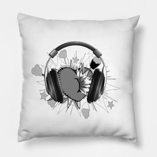 music heart explode Pillow